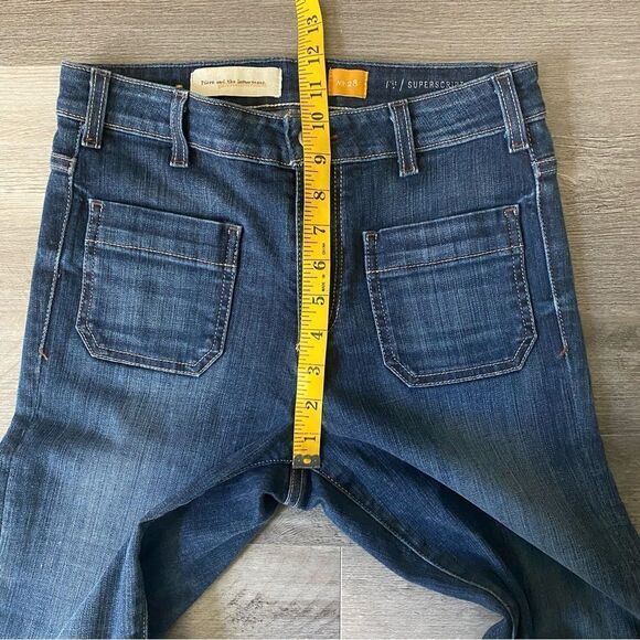 Anthropologie Pilcro Flare Jeans 28 Waist Dark Wash Flattering Bohemian - Picture 8 of 12